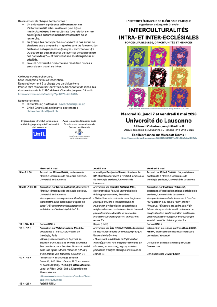 Programme du colloque Interculturalités
